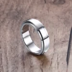 Vnox-Bague Spinner Personnalisée pour Homme et Femme, Alliance Rotative en Acier Inoxydable, Nom et Date Personnalisés, Bague Queue Initiale Homme, 6mm
