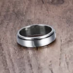 Vnox-Bague Spinner Personnalisée pour Homme et Femme, Alliance Rotative en Acier Inoxydable, Nom et Date Personnalisés, Bague Queue Initiale Homme, 6mm