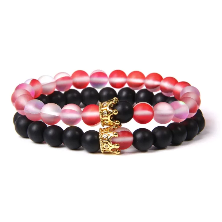 Bracelets de perles en pierre de lune pour femmes et hommes, breloques multicolores, en cristal, bijoux de méditation, Yoga, pour Couple, amour, Reiki