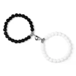 Offre spéciale 2 pièces/ensemble Bracelet de perles pour amoureux pierre naturelle Distance coeur aimant Couple Bracelets amitié mode bijoux cadeau 7