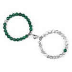 Offre spéciale 2 pièces/ensemble Bracelet de perles pour amoureux pierre naturelle Distance coeur aimant Couple Bracelets amitié mode bijoux cadeau 27