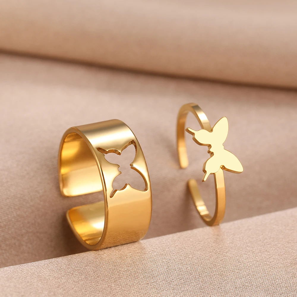 Comment enlever une bague trop petite Bague duo couple papillon