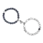 Offre spéciale 2 pièces/ensemble Bracelet de perles pour amoureux pierre naturelle Distance coeur aimant Couple Bracelets amitié mode bijoux cadeau 9