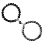 Offre spéciale 2 pièces/ensemble Bracelet de perles pour amoureux pierre naturelle Distance coeur aimant Couple Bracelets amitié mode bijoux cadeau 15