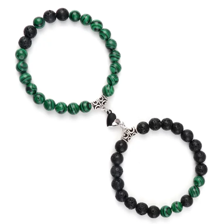 Offre spéciale 2 pièces/ensemble Bracelet de perles pour amoureux pierre naturelle Distance coeur aimant Couple Bracelets amitié mode bijoux cadeau 20