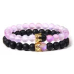 Bracelets de perles en pierre de lune pour femmes et hommes, breloques multicolores, en cristal, bijoux de méditation, Yoga, pour Couple, amour, Reiki