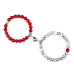 Offre spéciale 2 pièces/ensemble Bracelet de perles pour amoureux pierre naturelle Distance coeur aimant Couple Bracelets amitié mode bijoux cadeau 26