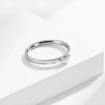 Ensemble d'alliances en acier inoxydable pour femmes, matiques de couple coeur pour amoureux, bijoux d'amour, document en argent, cadeau des travailleurs de la fête de Léon 4